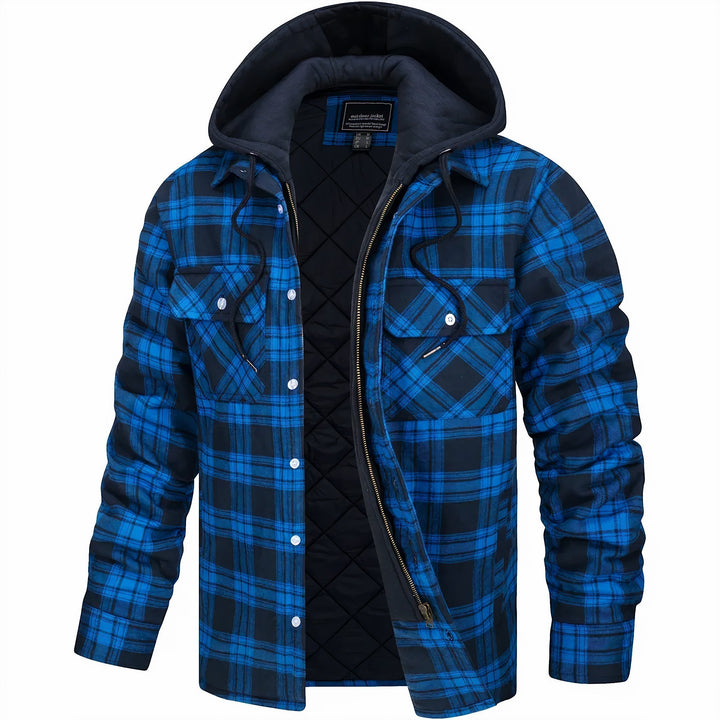 Marco | Karierte Winterjacke für Herren mit Kapuze und langen Ärmeln