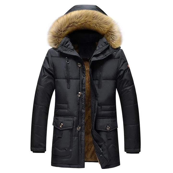 Elegante Parkajacke für Herren mit Kapuze und langen Ärmeln