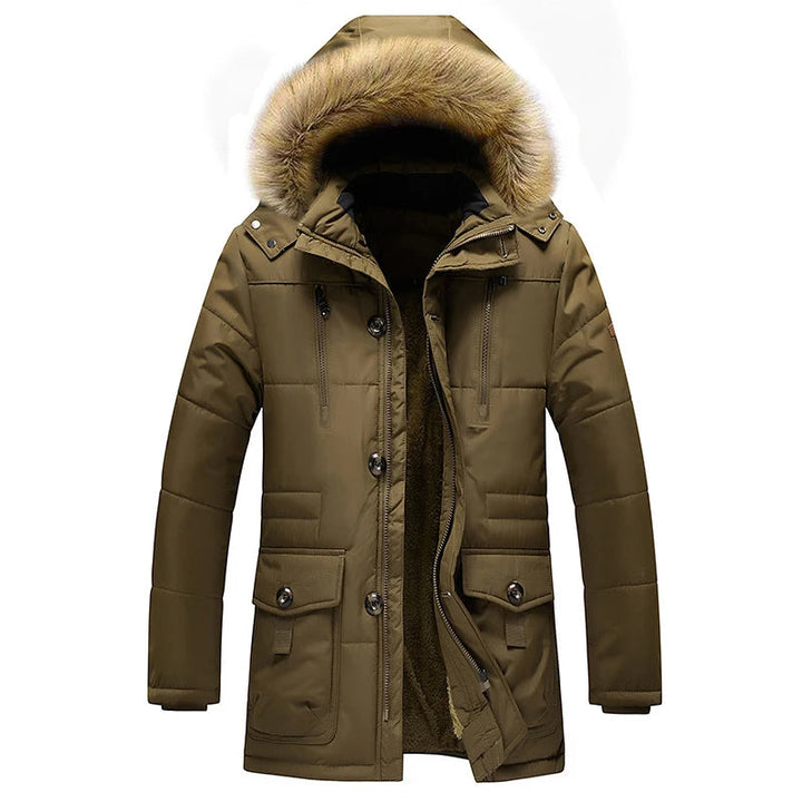Elegante Parkajacke für Herren mit Kapuze und langen Ärmeln