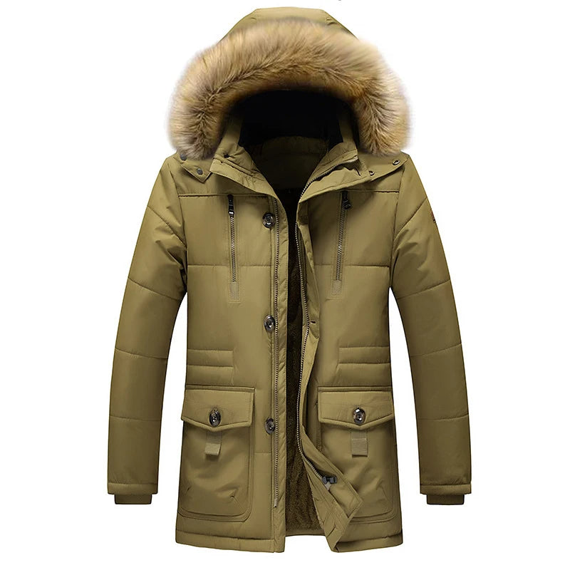 Elegante Parkajacke für Herren mit Kapuze und langen Ärmeln