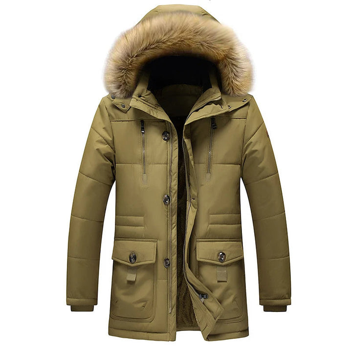 Elegante Parkajacke für Herren mit Kapuze und langen Ärmeln