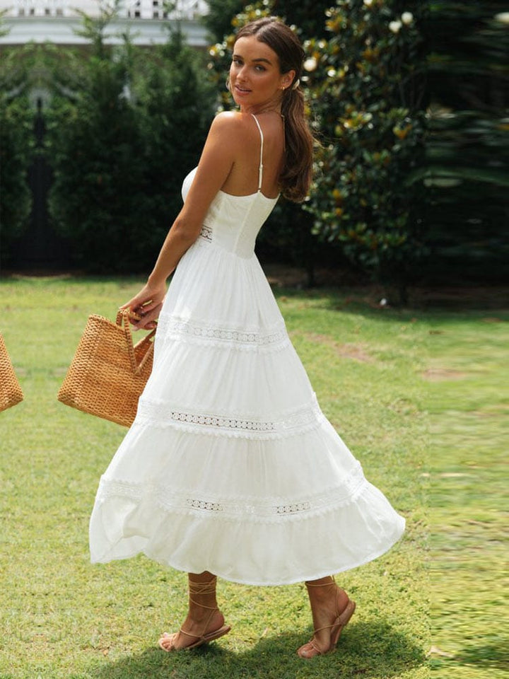 Sophie | Weiße Maxi Strandkleid