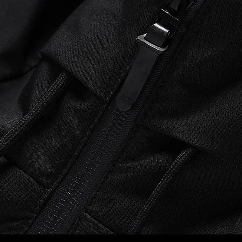 Herren Winterjacke mit Taschen und Kordelzug, Kapuzen