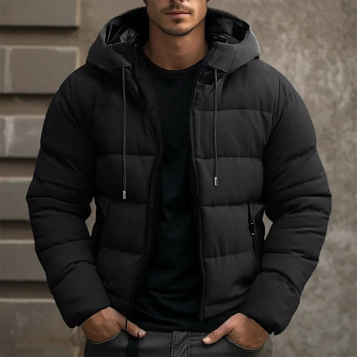 Herren Winterjacke mit Taschen und Kordelzug, Kapuzen