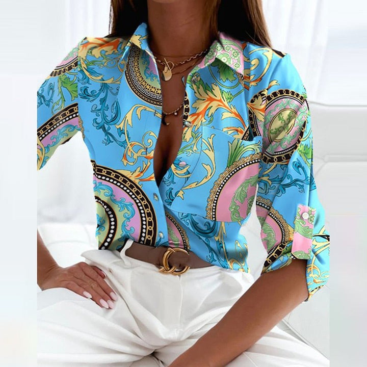 Elisa | Klassische Bluse für Damen mit Kragen und kurzen Ärmeln