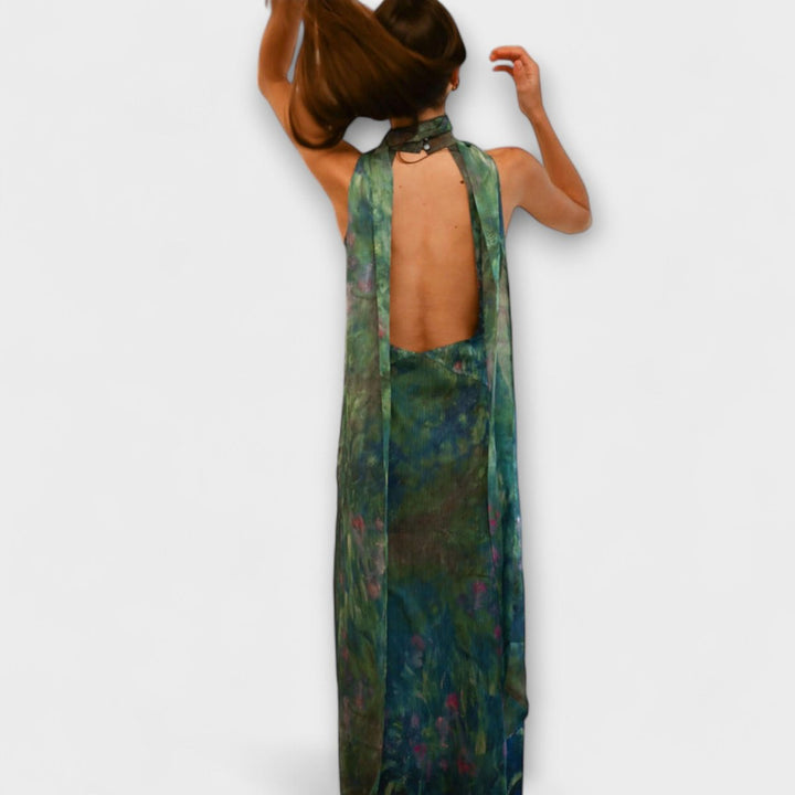 Sofia | Damen Maxikleid mit Blumenmuster und Cut-Out