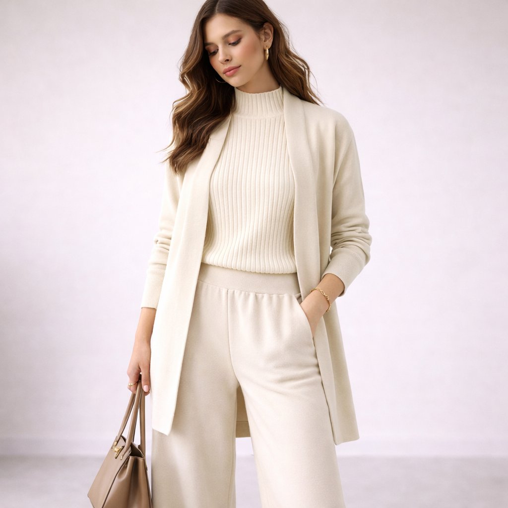 Lea | Damen-Lounge-Set, dreiteilig, mit Cardigan