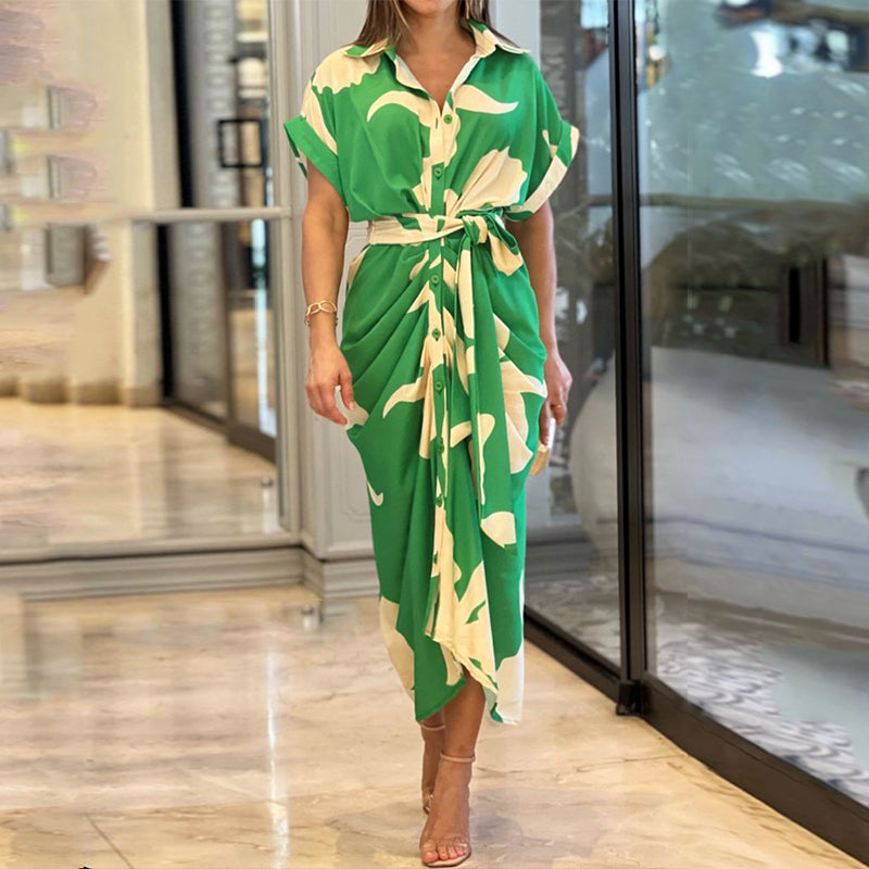 Tahlia | Elegantes Freizeitkleid mit V-Ausschnitt und langen Ärmeln