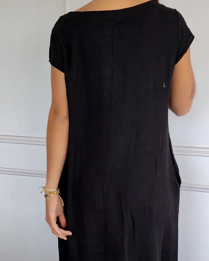 Brenna | Lässiges Kleid für Damen mit Rundhalsausschnitt und kurzen Ärmeln