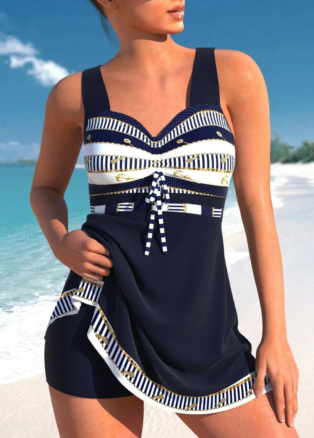 Wanda | Damen Kordelzug-Badekleid