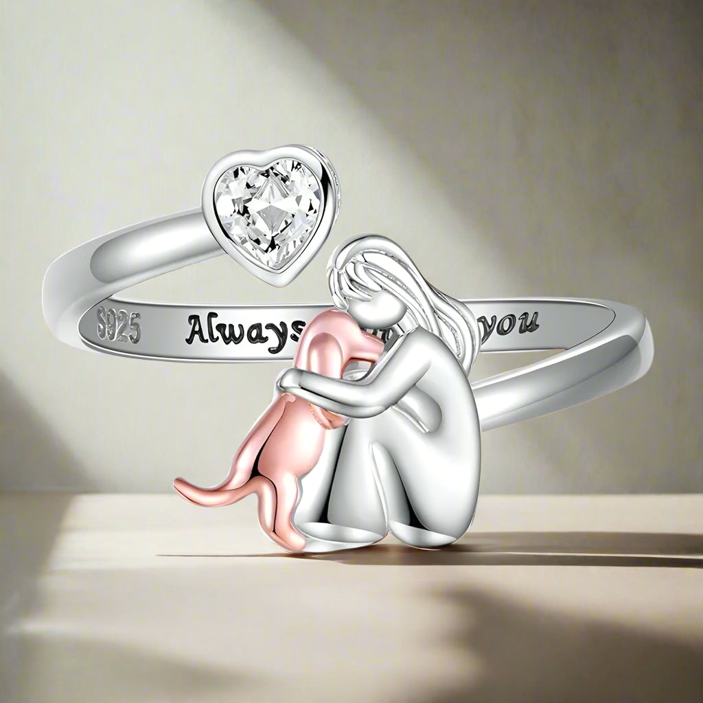 Anne | Ring mit Hundemotiv (Rosa)