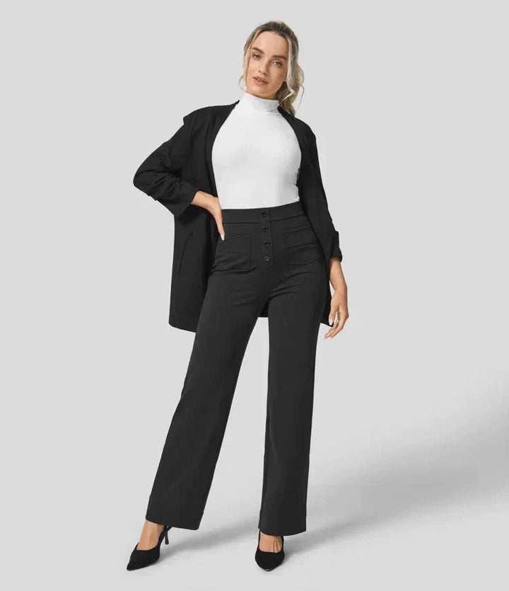 Lynn | Perfekt sitzende Hose für Damen mit geradem Bein und hohem Bund