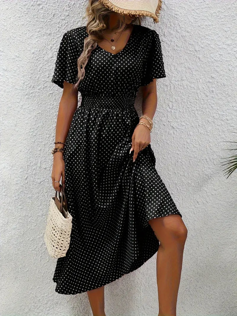 Livia | Damen Sommerkleid mit kurzen Ärmeln