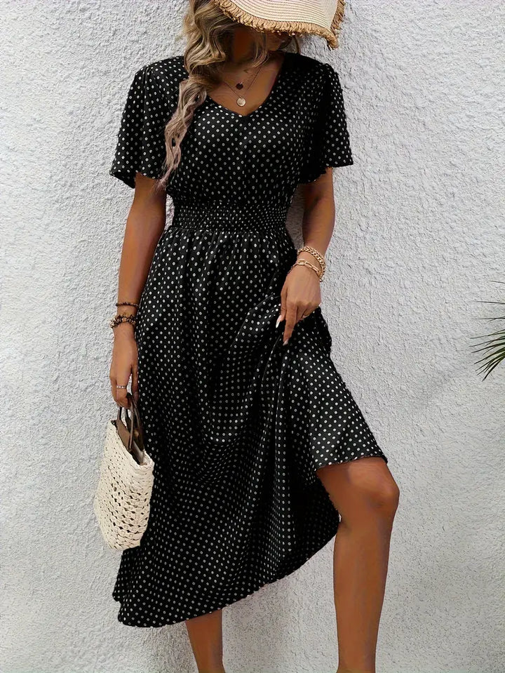 Livia | Damen Sommerkleid mit kurzen Ärmeln