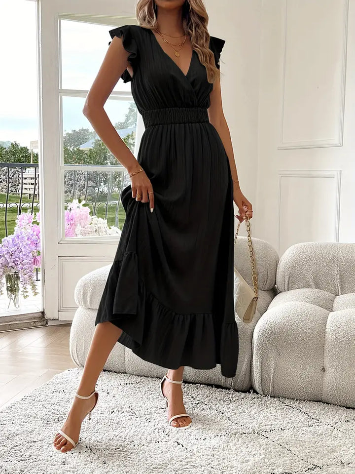 Julia | Rüschenkleid mit V-Ausschnitt