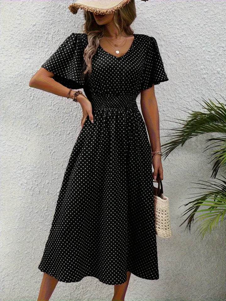 Livia | Damen Sommerkleid mit kurzen Ärmeln