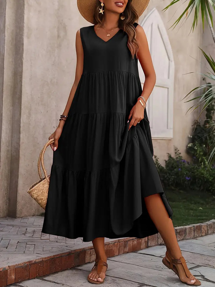 Noelia | Leichte Sommerkleid mit kurzen Ärmeln