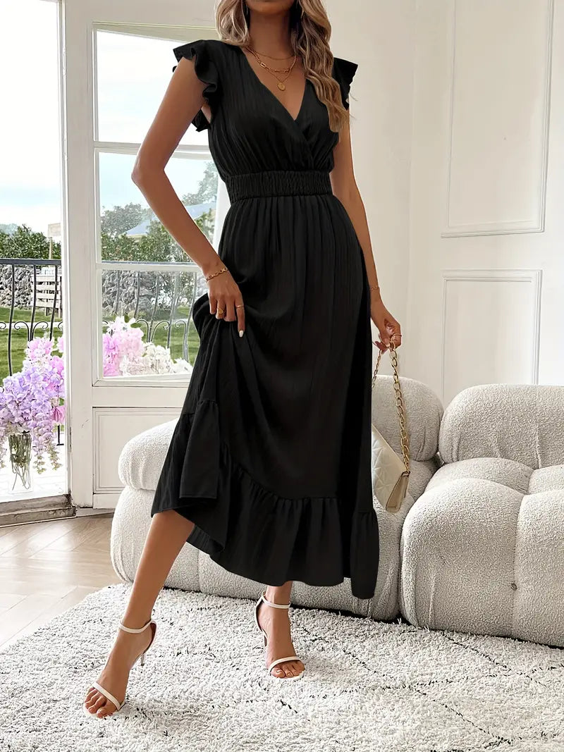 Felicia | Rüschenkleid mit V-Ausschnitt