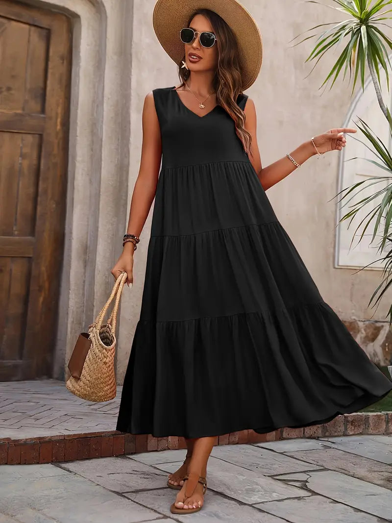Noelia | Leichte Sommerkleid mit kurzen Ärmeln