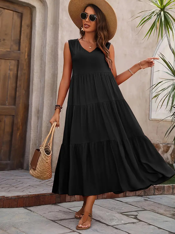 Noelia | Leichte Sommerkleid mit kurzen Ärmeln
